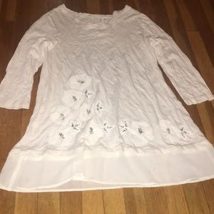 White flowered blouse